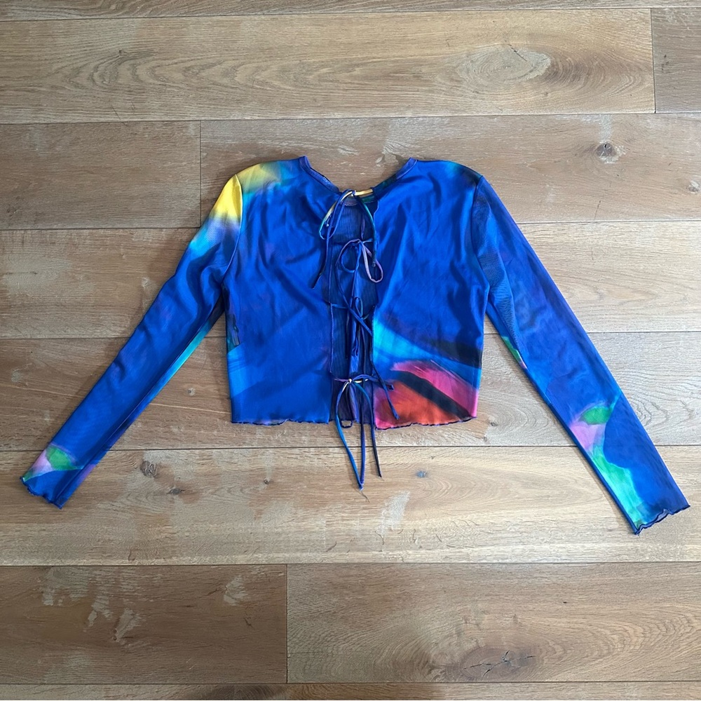 Zara Multi-Color Mesh Top - Picture 5 of 6